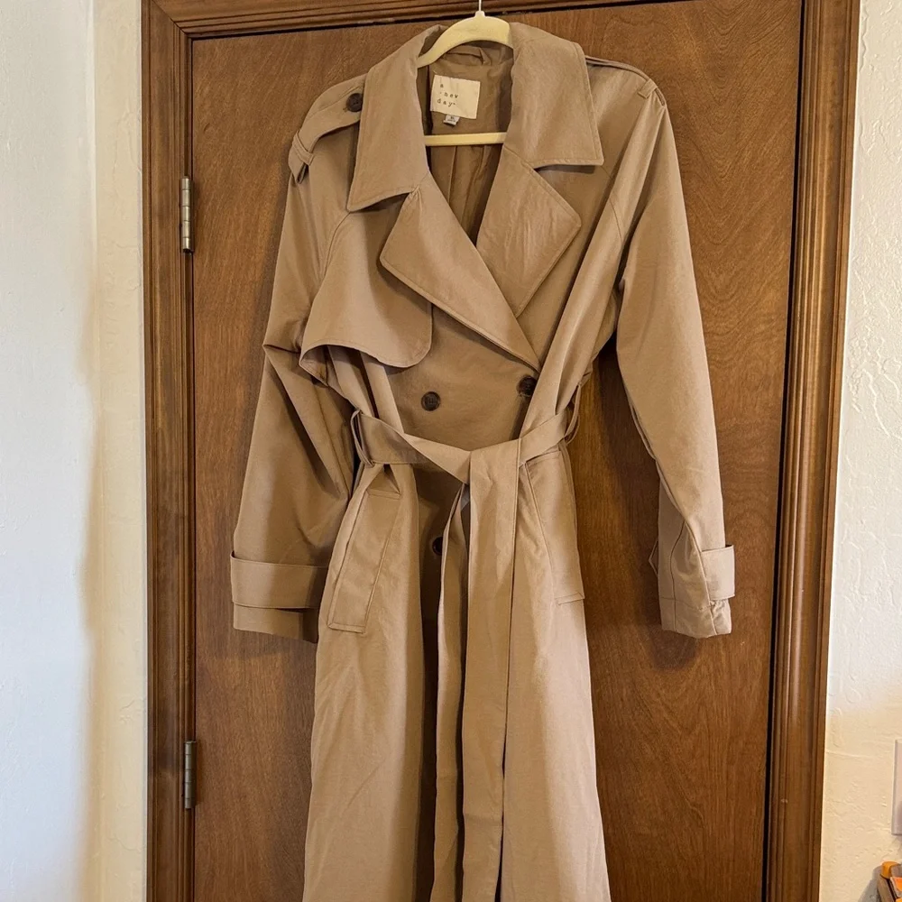 a new day Double-Breasted Tan Trench Coat - Picture 1 of 3